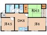 パールハイツ東二見 3DKの間取り