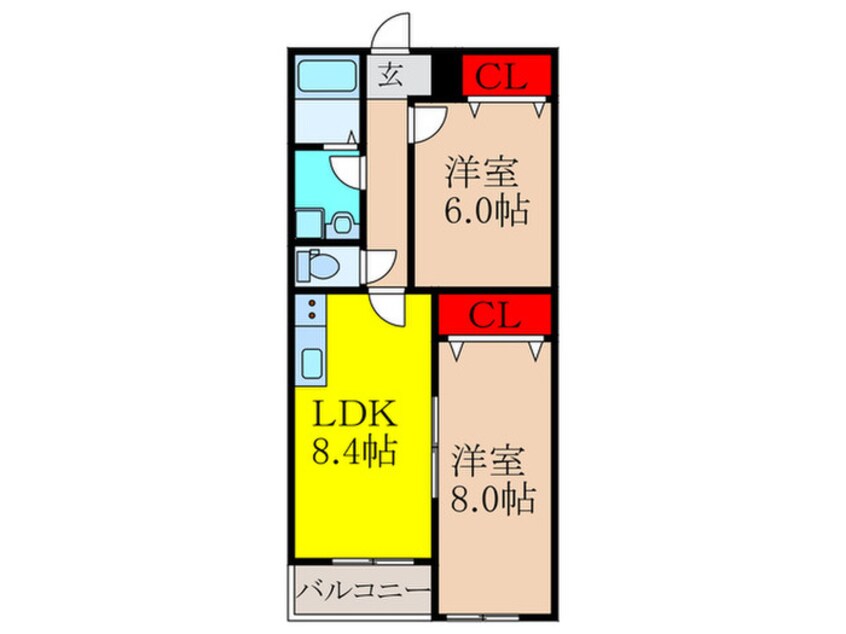 間取図 クレセル利倉東Ⅰ