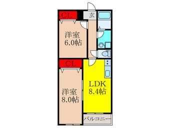 間取図 クレセル利倉東Ⅰ