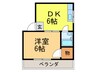 アスカハイツ大東 1DKの間取り