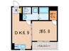 F+style上田２号館 1DKの間取り