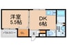 エルサ住之江 1DKの間取り