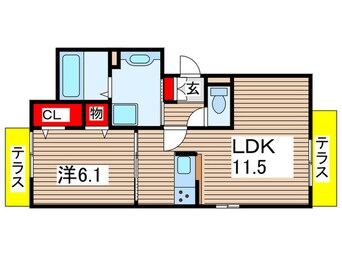 間取図 ｃｌｏｃｈｅｔｔｅ立花