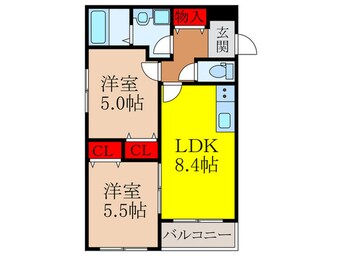 間取図 クレセル利倉東Ⅱ