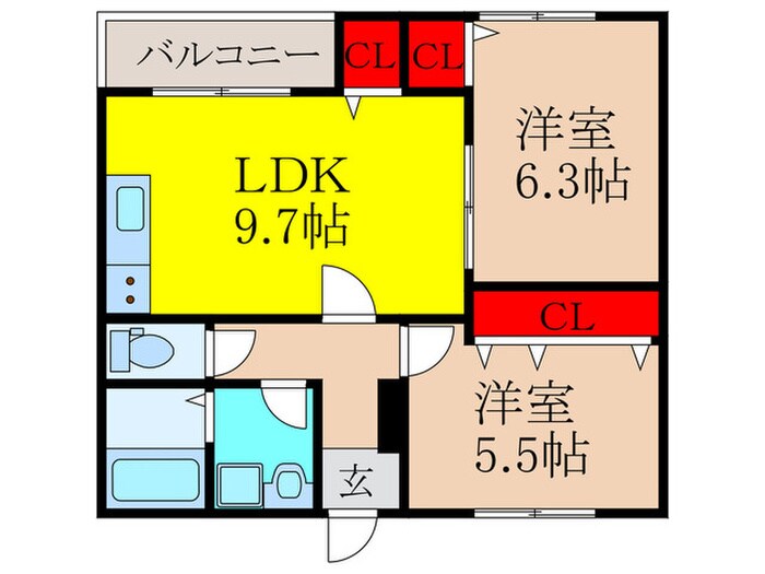 間取り図 クレセル利倉東Ⅱ