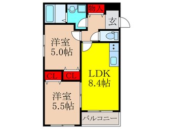 間取図 クレセル利倉東Ⅱ