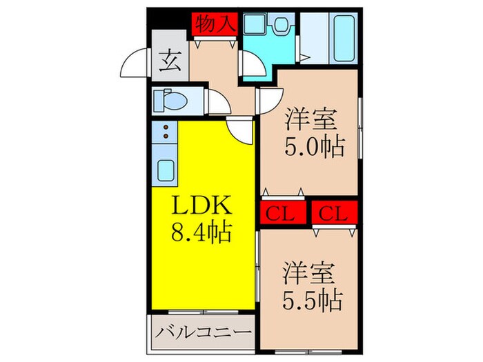 間取り図 クレセル利倉東Ⅱ