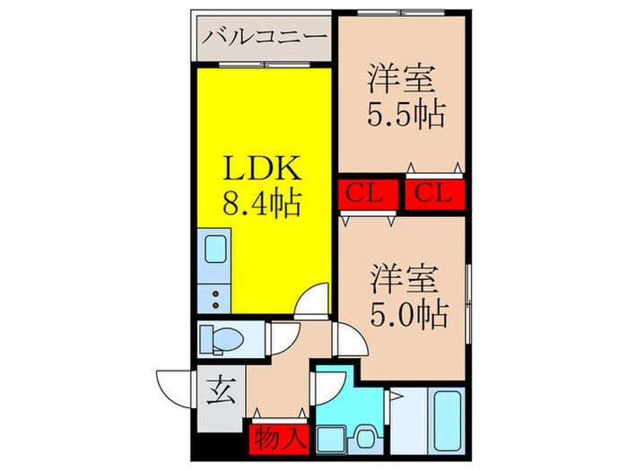 間取り図 クレセル利倉東Ⅱ