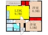クレセル利倉東Ⅱ 2LDKの間取り