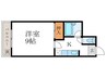コスモハイツ宝ヶ池 1Kの間取り