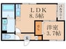 m-cocoru 1LDKの間取り