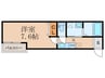 プルミエール椥辻 1Kの間取り