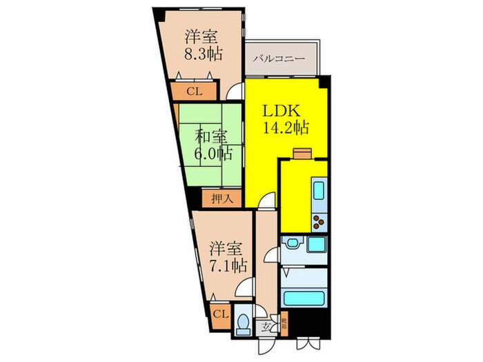 間取り図 シェリ－ル五月が丘北