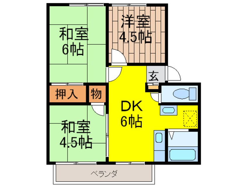 間取図 サンライフ玉串A棟