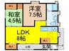 宝塚市川面戸建 2LDKの間取り