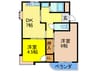 ラ・カーサ 2DKの間取り