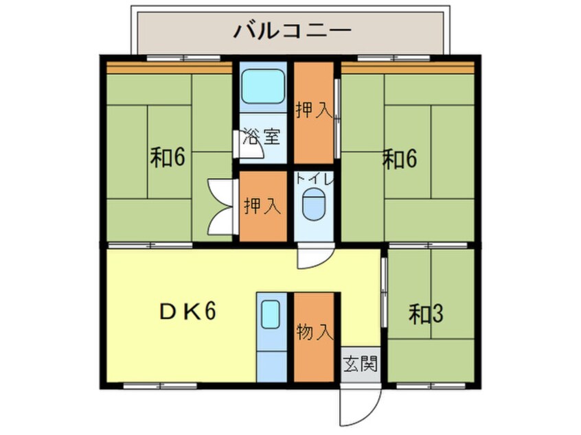 間取図 ビレッジハウス東二見3号棟