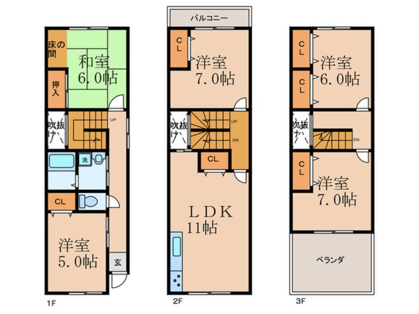 間取図 川田欠ノ上貸家