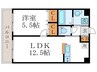 プレシャス御所南 1LDKの間取り
