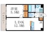 プレシャス御所南 1LDKの間取り