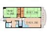 向島ニュータウン三街区D棟(712) 2DKの間取り