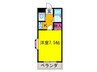 メゾンドプラトン 1Kの間取り