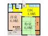 江坂ビル 2DKの間取り