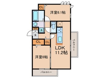 間取図 ベルフィールド西京極　東棟
