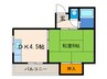 草野マンション８号館 1DKの間取り