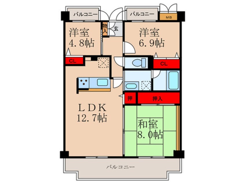 間取図 フォルテ摂津(602)