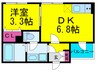 ハーモニーテラス新今里Ⅲ 1DKの間取り