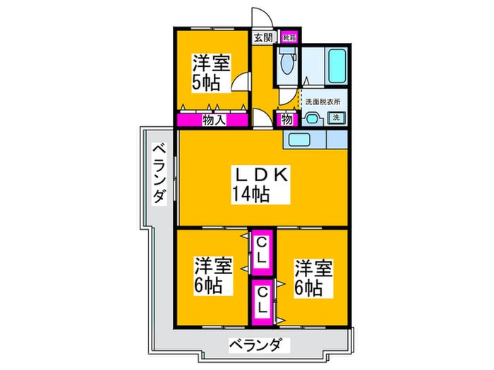 間取り図 サンライズガ－デン三国ヶ丘