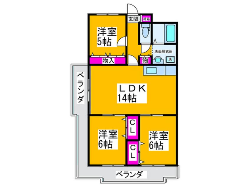 間取図 サンライズガ－デン三国ヶ丘
