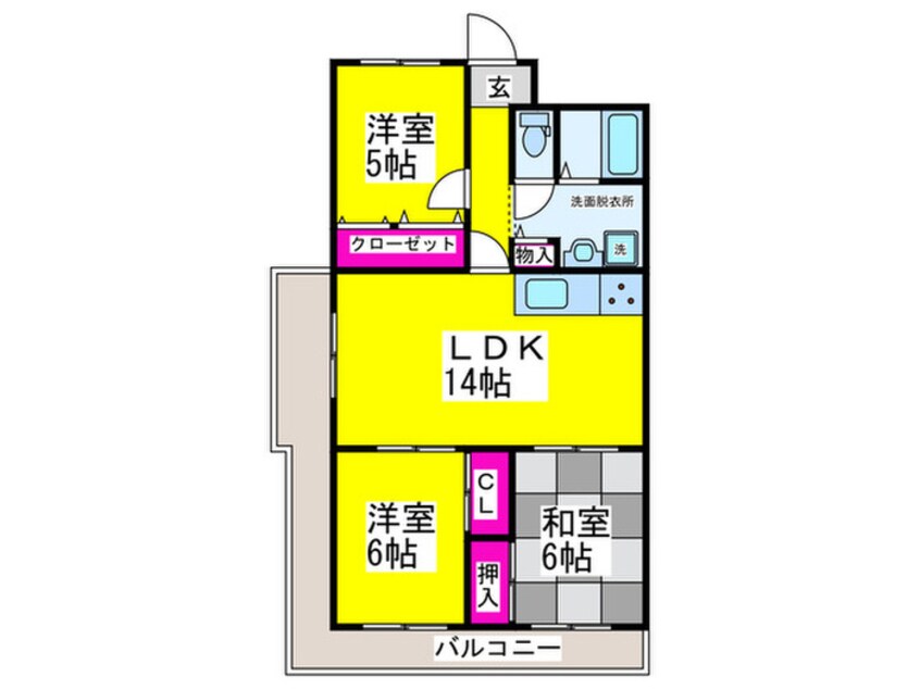 間取図 サンライズガ－デン三国ヶ丘