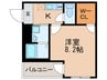 ﾌｼﾞﾊﾟﾚｽ曽根南町Ⅱ番館 1Kの間取り