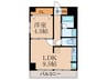 日生ロイヤルマンション十三 1LDKの間取り