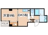 アクアフィ－ルド 1DKの間取り