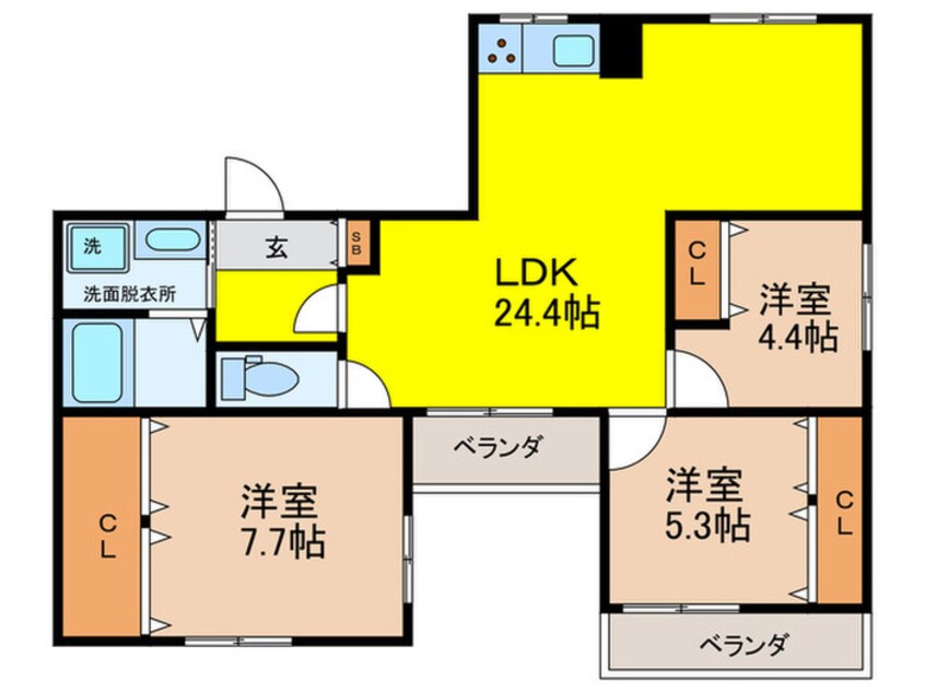 間取図 アパ－トメント松虫