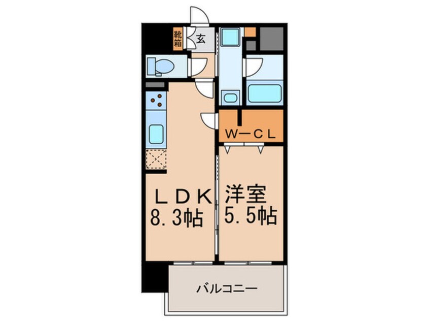 間取図 ｴｽﾃﾑﾌﾟﾗｻﾞ阿倍野ｱｲﾘｰﾄﾞ(304)