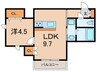 仮）西宮市津門稲荷町ﾍｰﾍﾞﾙﾒｿﾞﾝ 1LDKの間取り