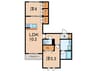 仮）西宮市津門稲荷町ﾍｰﾍﾞﾙﾒｿﾞﾝ 2LDKの間取り