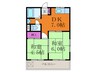 マンシヨン吉志部 2DKの間取り