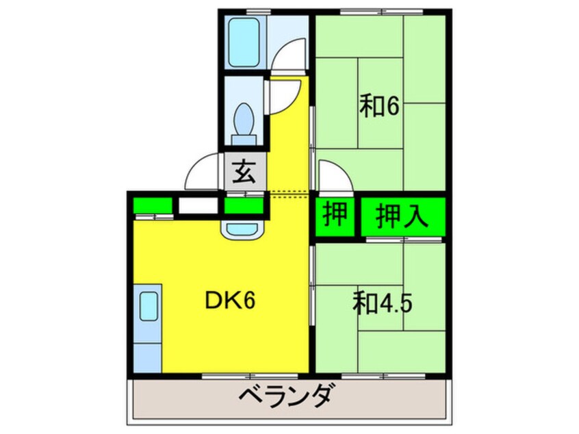 間取図 ビュ－ハイツ帝塚山