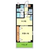 ラピス 1Kの間取り