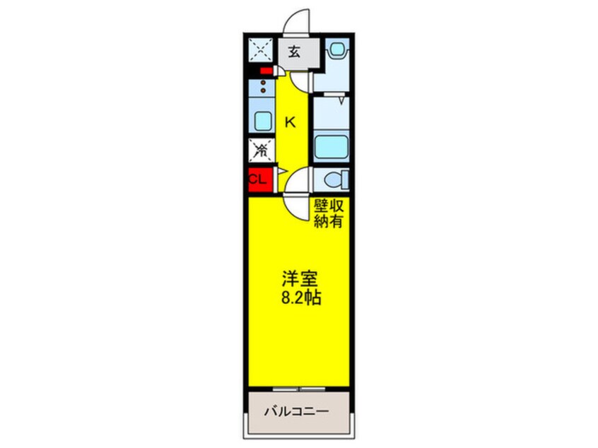 間取図 Ｌａ　Ｄｏｕｃｅｕｒ玉造