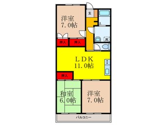 間取図 パステル新堂