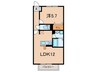 アンソレイエＣ 1LDKの間取り