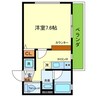 ONLYONE GLORY花屋敷 1Kの間取り