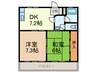 ピュアコ－ト魚崎 2DKの間取り