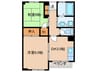都島岡本マンション 2DKの間取り